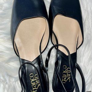 Franco Sarto Black Square Toe Sandals